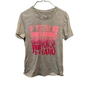 Under Armour Semi Fitted Top Women's Large Gray Short Sleeve Round Neck Pullover